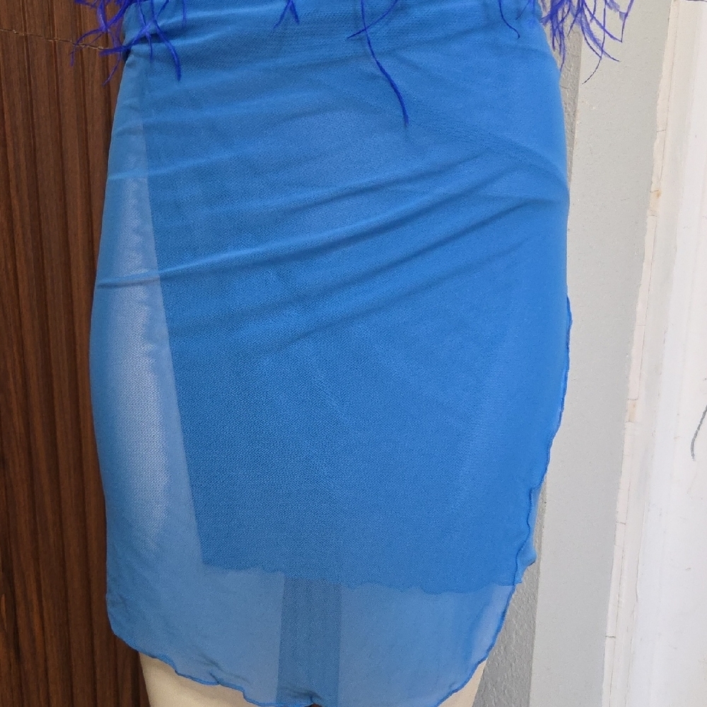 Tinibikini Swimwear Sheer Blue Beach Cover Up Dress XL NWT